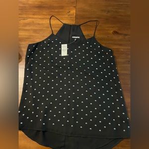 Express Black and Silver Studded Tank Top, Size Medium